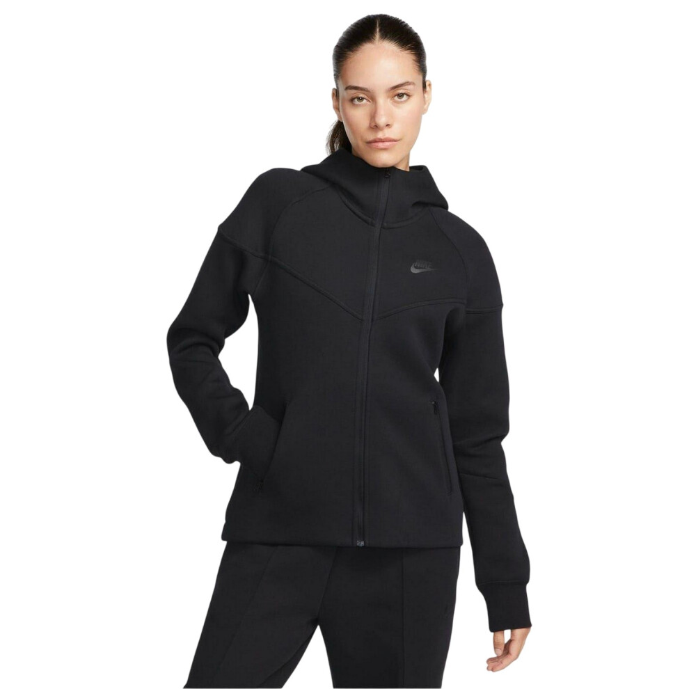 Nike (S, ) Womens/Ladies Windrunner Tech Fleece Full Zip Hoodie Black