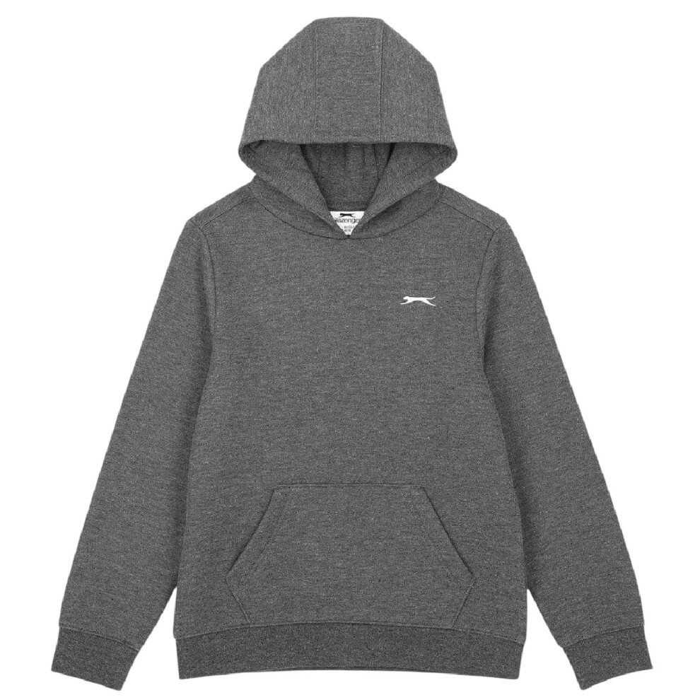 Slazenger (13 Years, Charcoal Marl Marl) Childrens/Kids Logo Hoodie Multicoloured