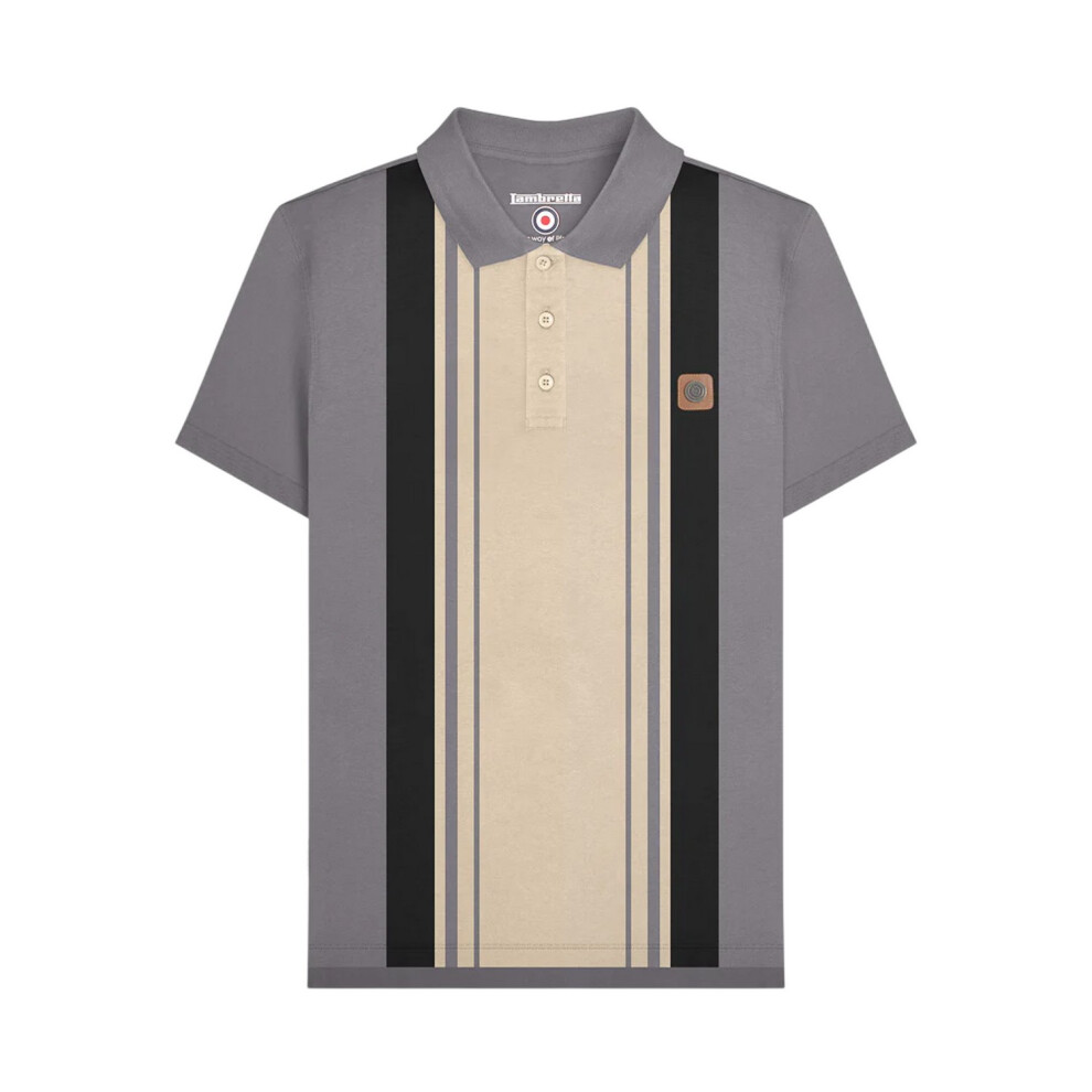 Lambretta (Xl, Iron) Unisex Adult Classic Yarn Dyed Stripe Polo Shirt Multicoloured
