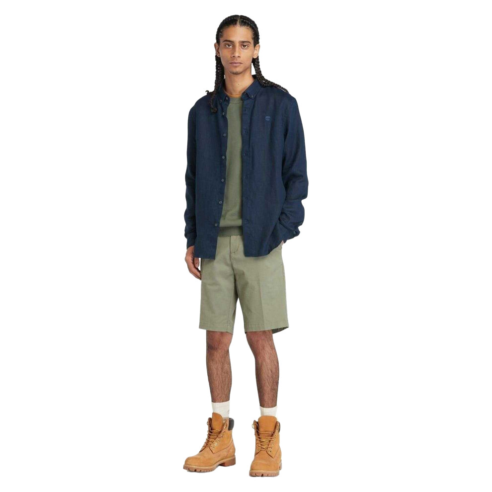 Timberland (Xl, Dark Sapphire) Mens Linen Relaxed Fit Shirt Multicoloured