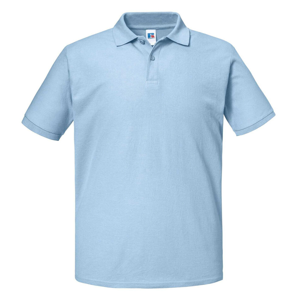 Russell (Xl, Sky Blue) Mens Authentic Eco Polo Shirt