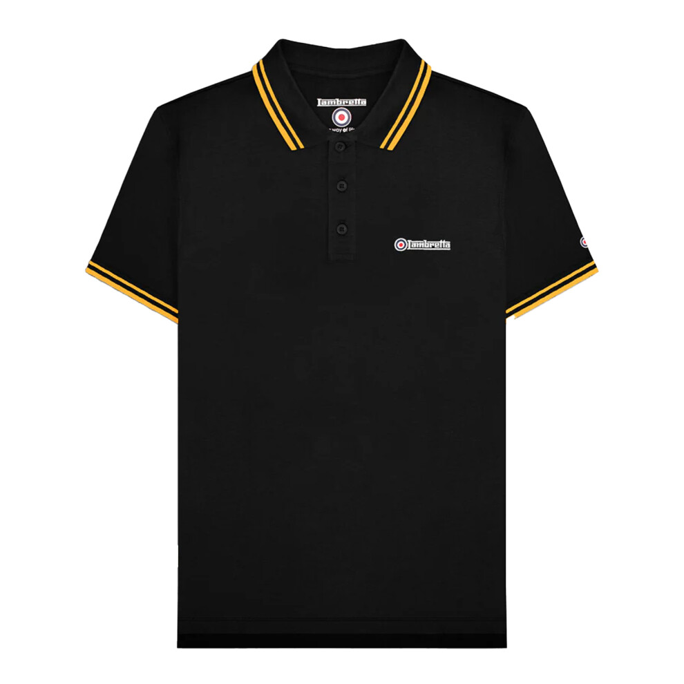 Lambretta (3Xl, Black/Gold) Mens Tipped Big & Tall Polo Shirt