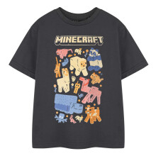 (7-8 Years, Grey Heather) Minecraft Girls Animals Short-Sleeved T-Shirt