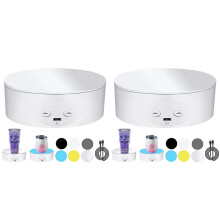 2X Cup Turner Rotating Display Stand for Tumblers, 360 Degree Automatic Mute Spin Turntable for Photography Display