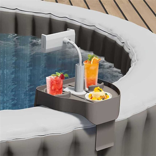 HotTub Table Tray with Adjustable Phone Holder, Inflatable HotTub Accessories with 2 Drink Holders, 2