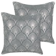 Set of 2 Decorative Cushions HOYA Cotton 45 x 45 cm Grey Geometric Pattern