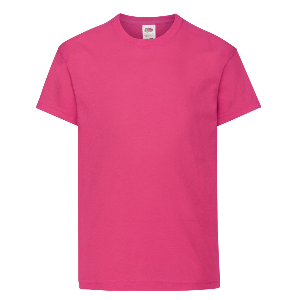 Fruit Of The Loom (9-11 Years, Fuchsia) Childrens/Kids Original T-Shirt