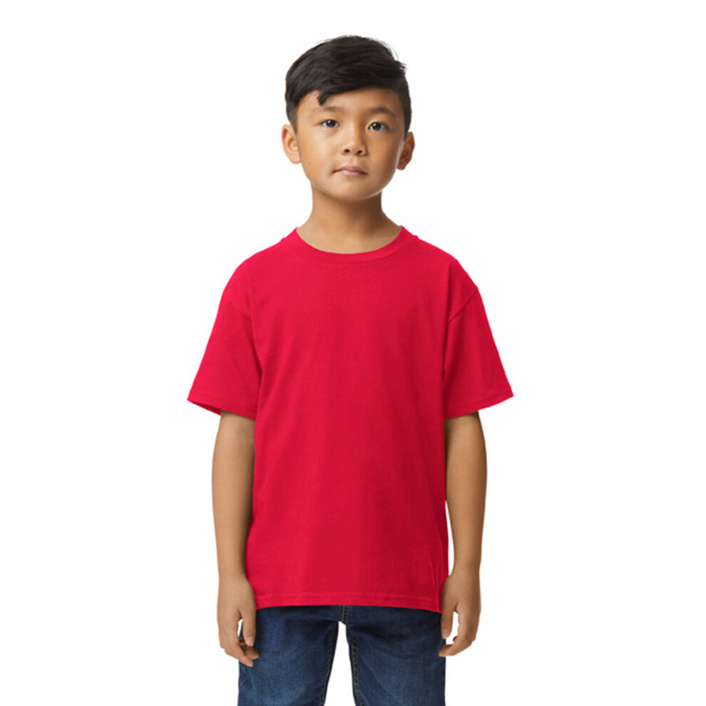Gildan (L, Red) Childrens/Kids Softstyle Midweight T-Shirt