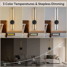 Rechargeable Battery Operated LED Wall Lights USB Type-Charge Wall Lamps Indoor Touch  /OFF Wall Sconce Gold