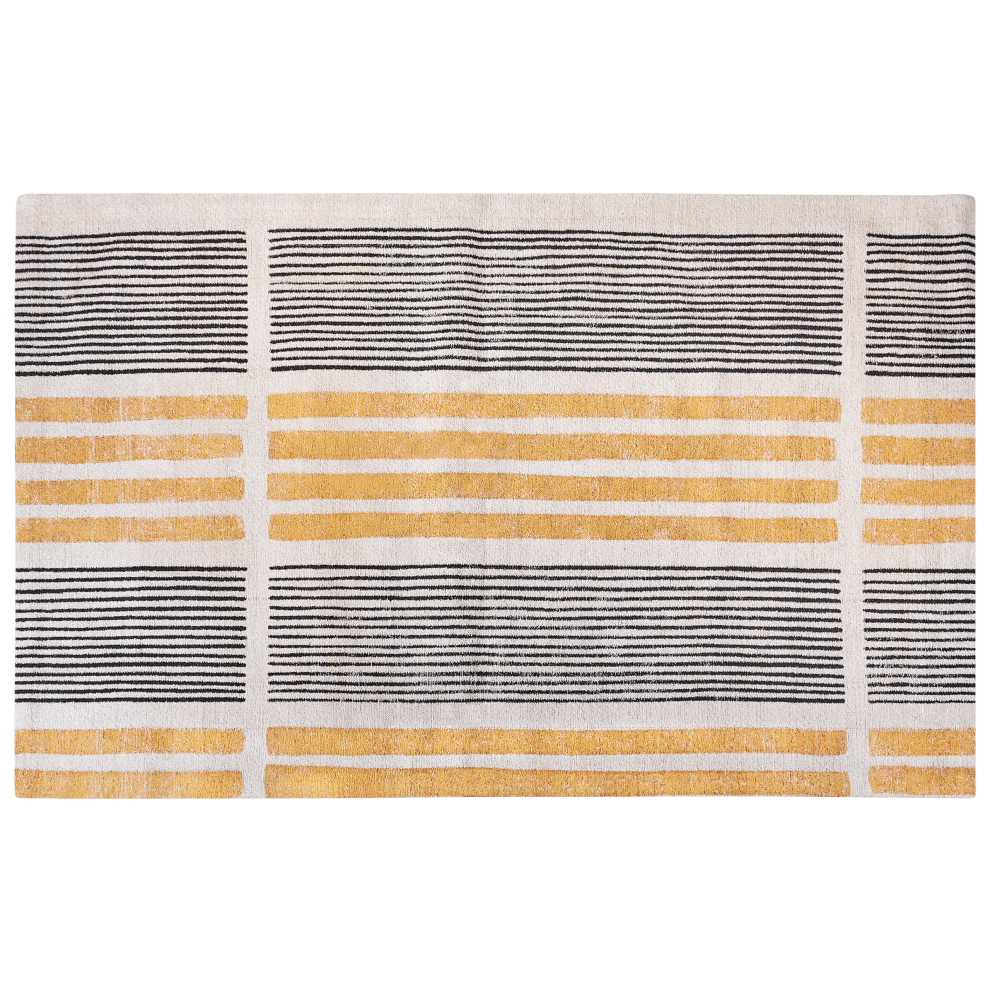 Beliani Rug Katra Beige 140 X 200 Cm Cotton