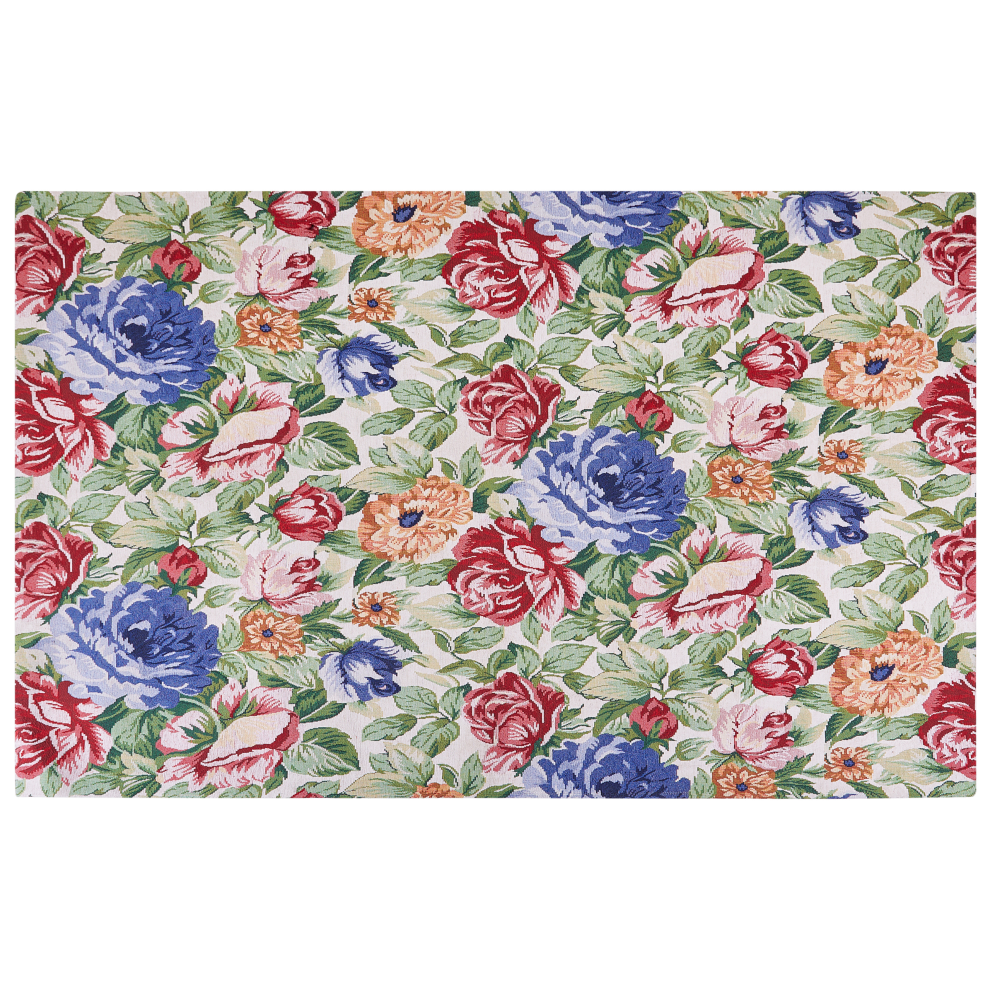 Beliani Rug Farwan Multicolour 140 X 200 Cm Cotton
