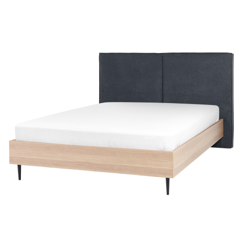Beliani Bed Fabric IZERNORE 140 x 200 cm (EU Double) Dark Grey