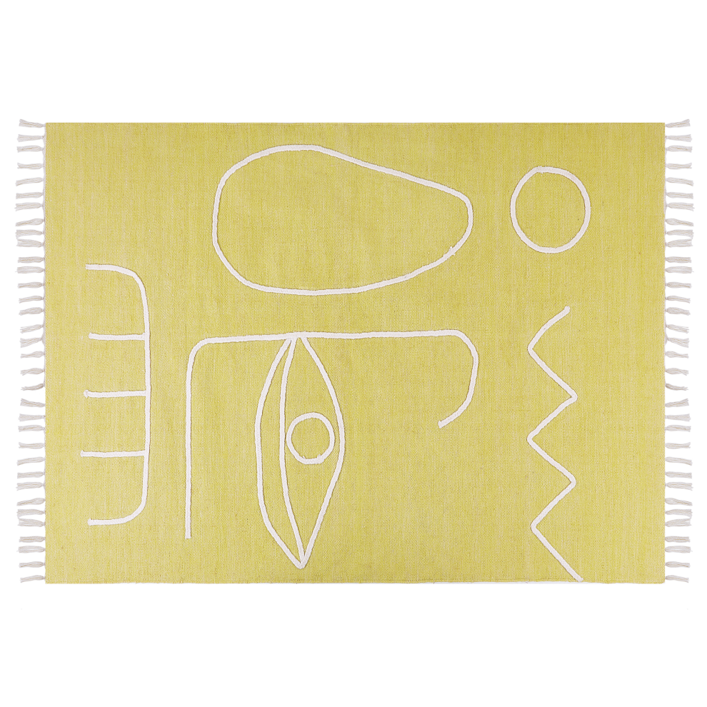 Beliani Outdoor Rug Yavu Yellow 140 X 200 Cm
