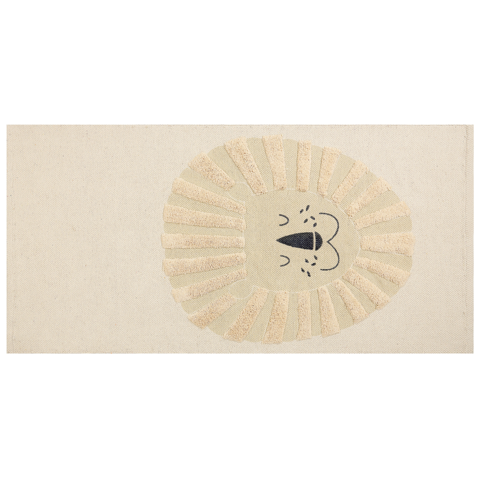 Beliani Kids Rug Balari Beige 80 X 150 Cm Cotton