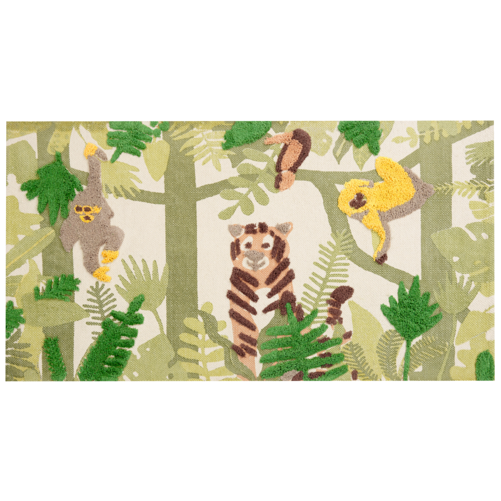 Beliani Kids Rug Janhto Green 80 X 150 Cm Cotton