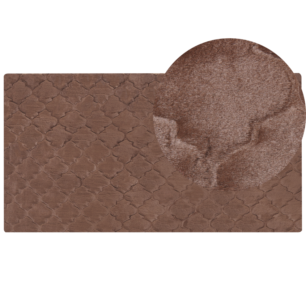 Beliani Faux Fur Rug Gharo Brown 80 X 150 Cm