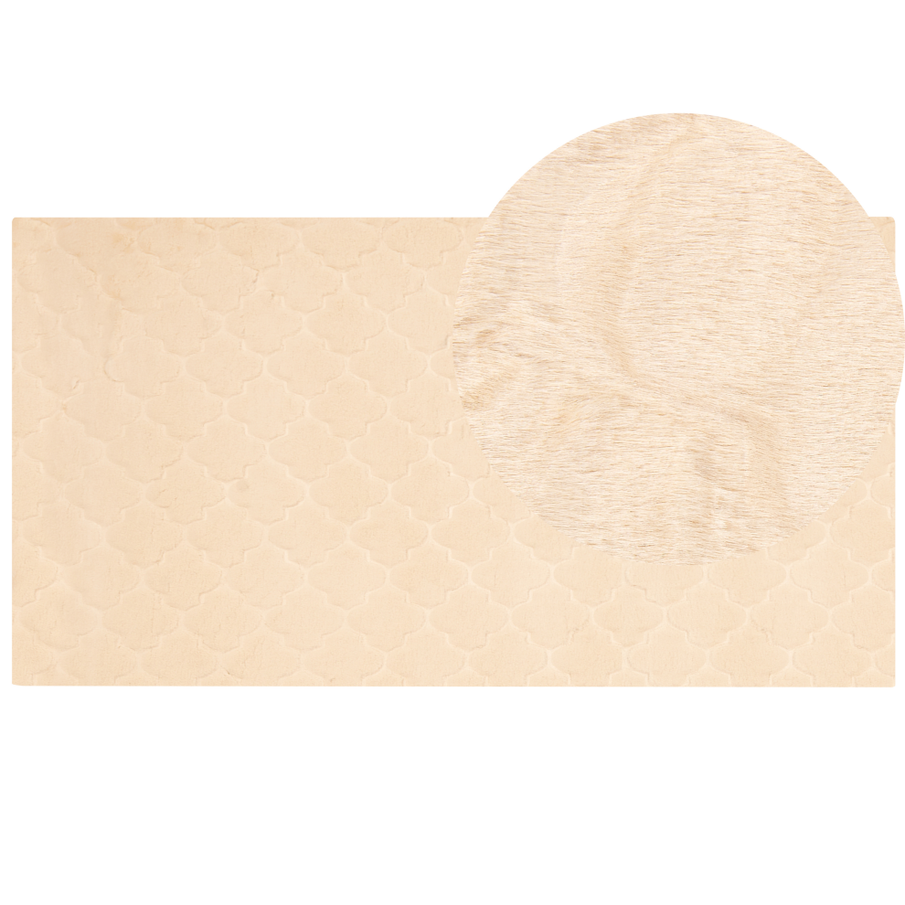Beliani Faux Fur Rug Gharo Beige 80 X 150 Cm