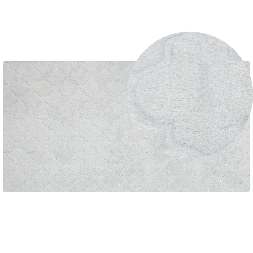 Beliani Faux Fur Rug Gharo Light Grey 80 X 150 Cm