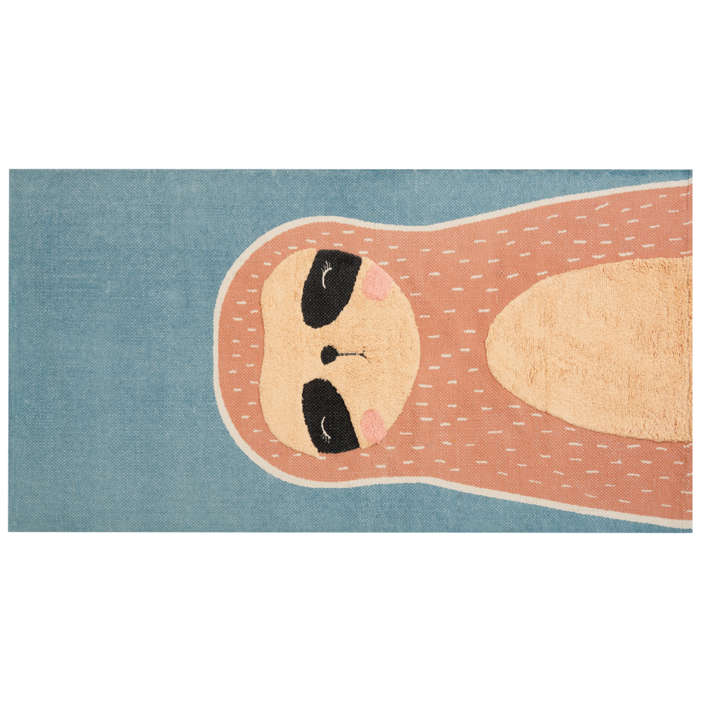 Beliani Kids Rug Isak Blue 80 X 150 Cm Cotton