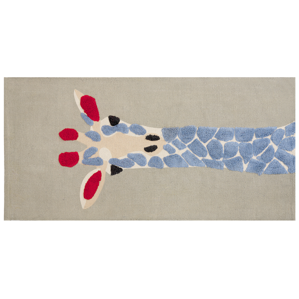 Beliani Kids Rug Sakubo Multicolour 80 X 150 Cm Cotton
