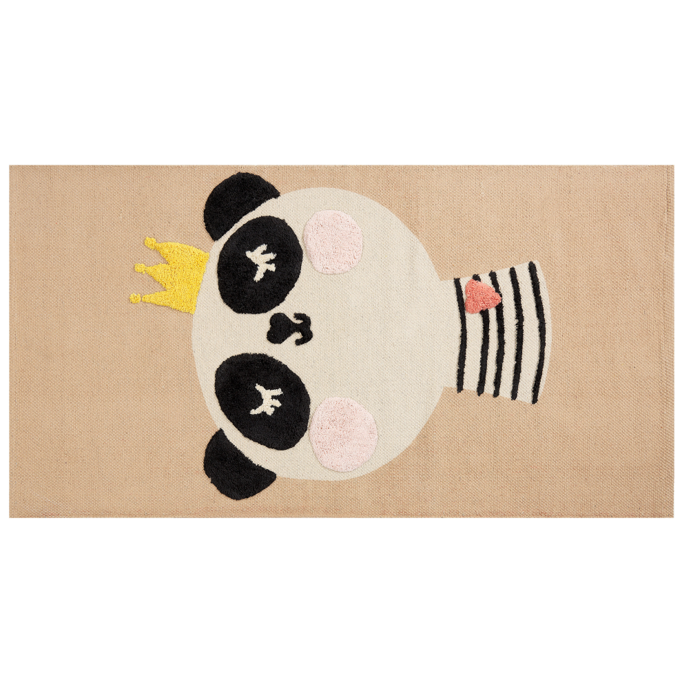 Beliani Kids Rug Bunan Beige 80 X 150 Cm Cotton