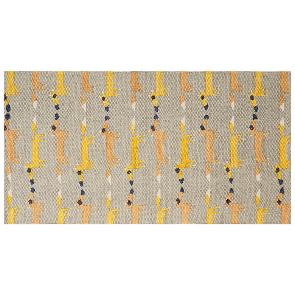 Beliani Kids Rug Bankgo Grey 80 X 150 Cm Cotton