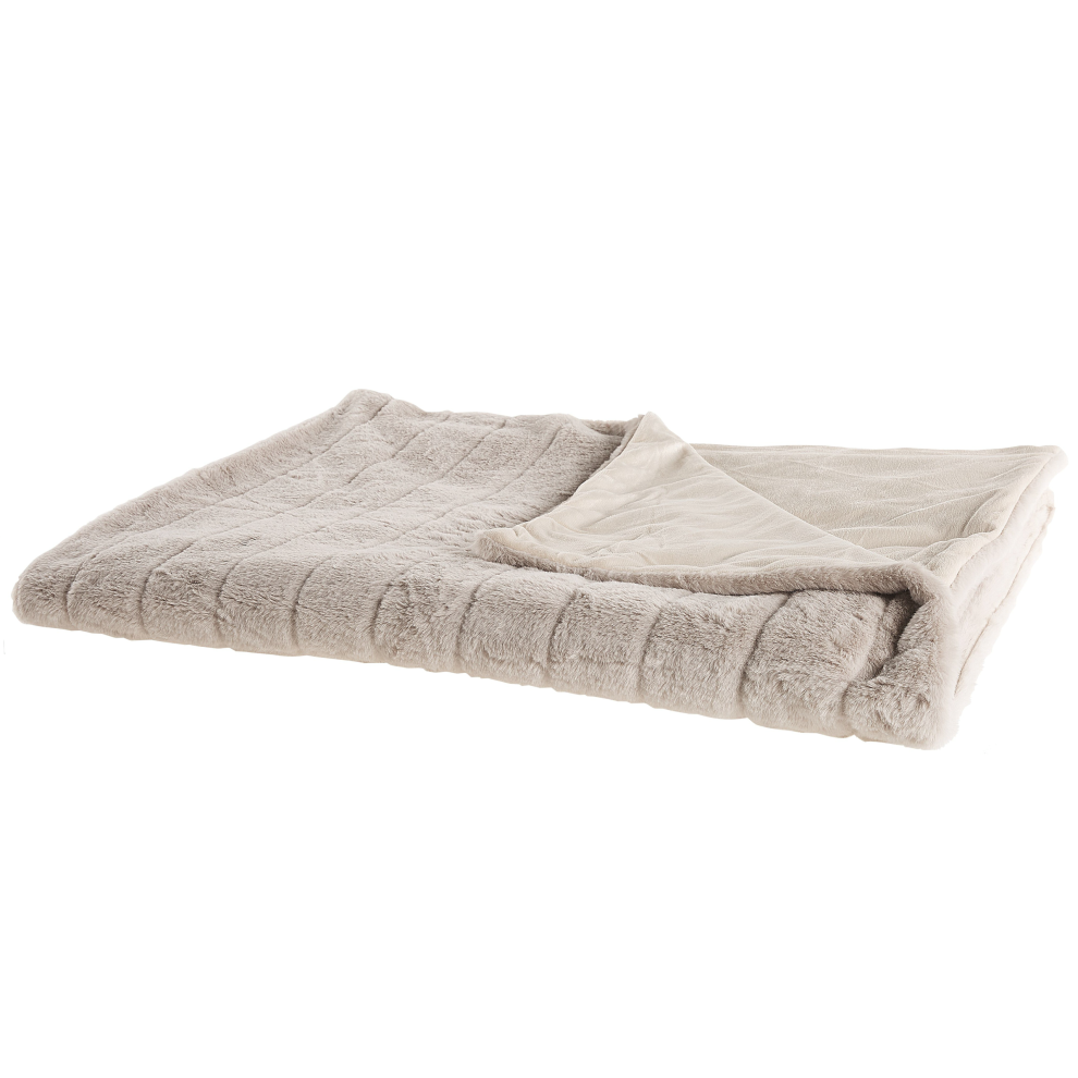 Beliani Blanket Labyar 180 X 220 Cm Beige