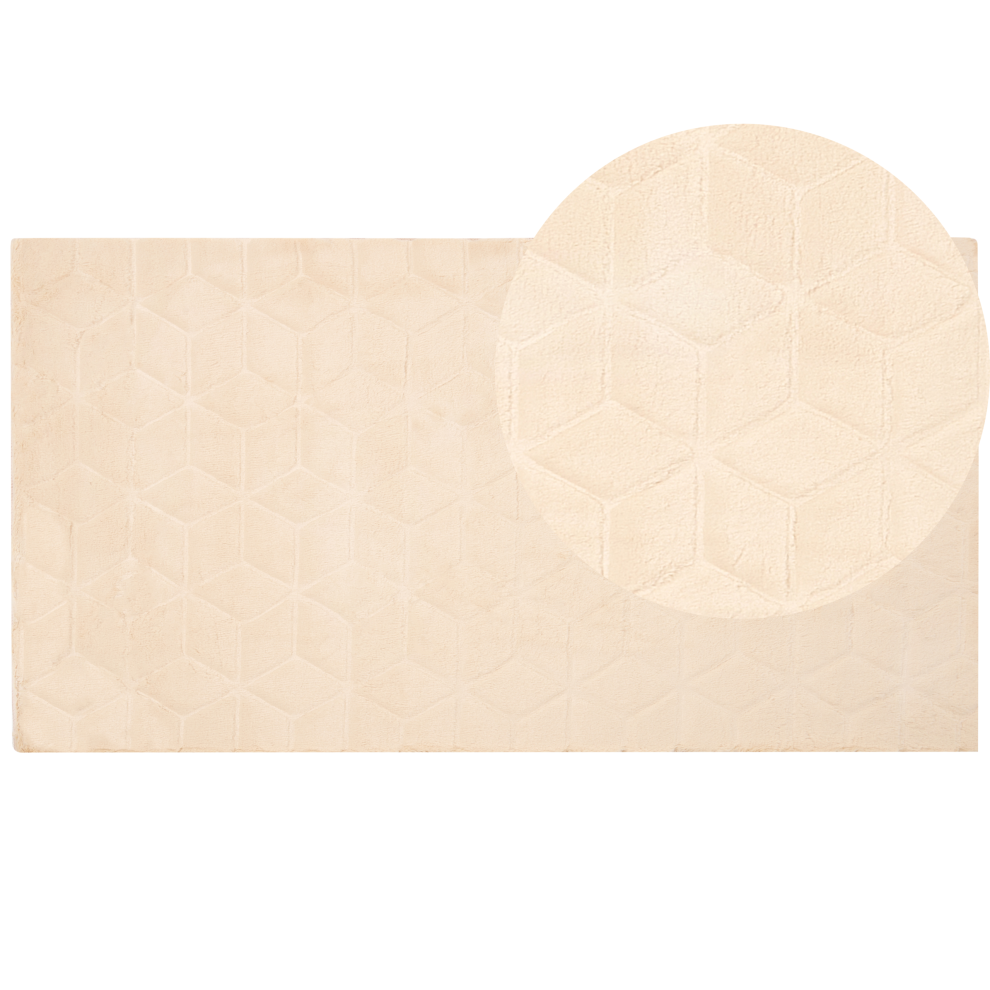Beliani Faux Fur Rug Thatta Beige 80 X 150 Cm