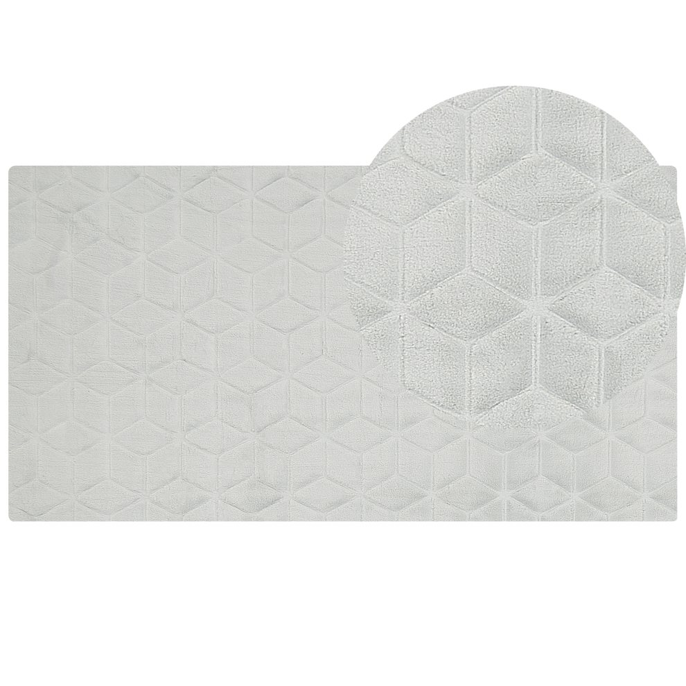 Beliani Faux Fur Rug Thatta Light Grey 80 X 150 Cm