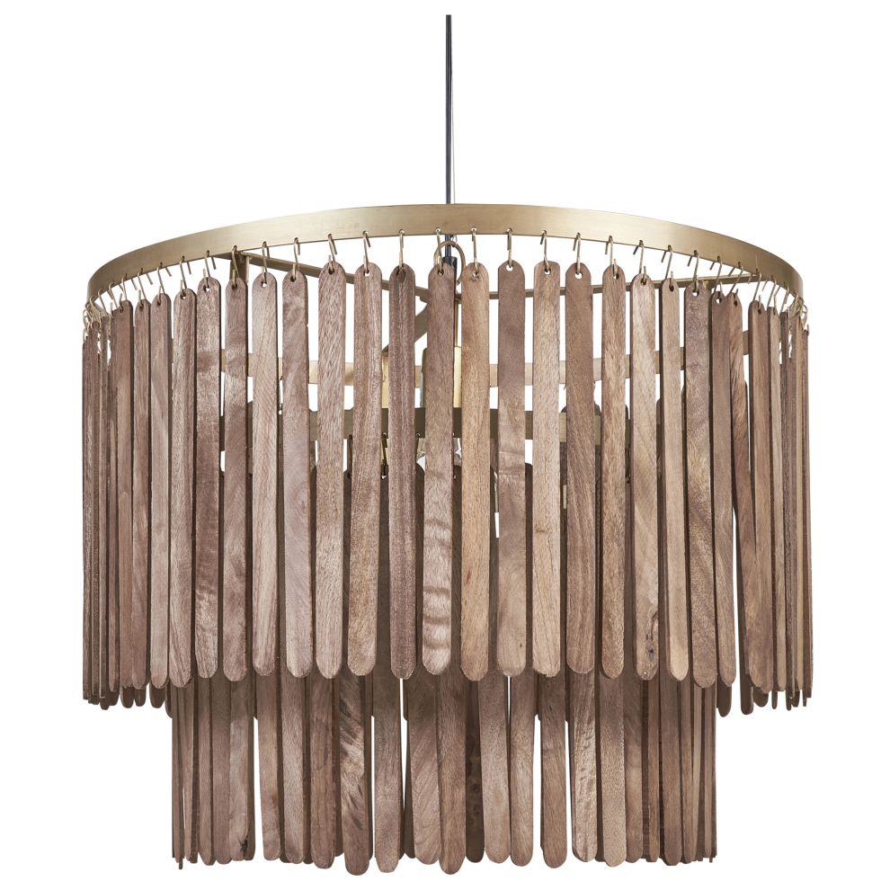 Beliani Pendant Lamp Kaveri Mango Wood Brown