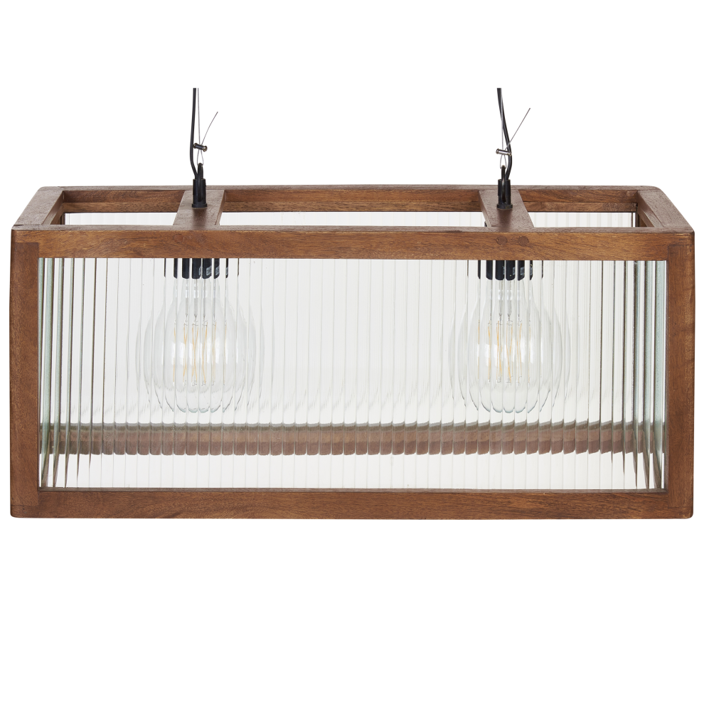 Beliani Pendant Lamp Penna Mango Wood Brown