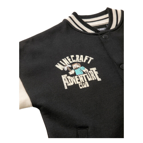 Minecraft (9-10 Years, Black) Minecraft Boys Creeper Varsity Jacket 2