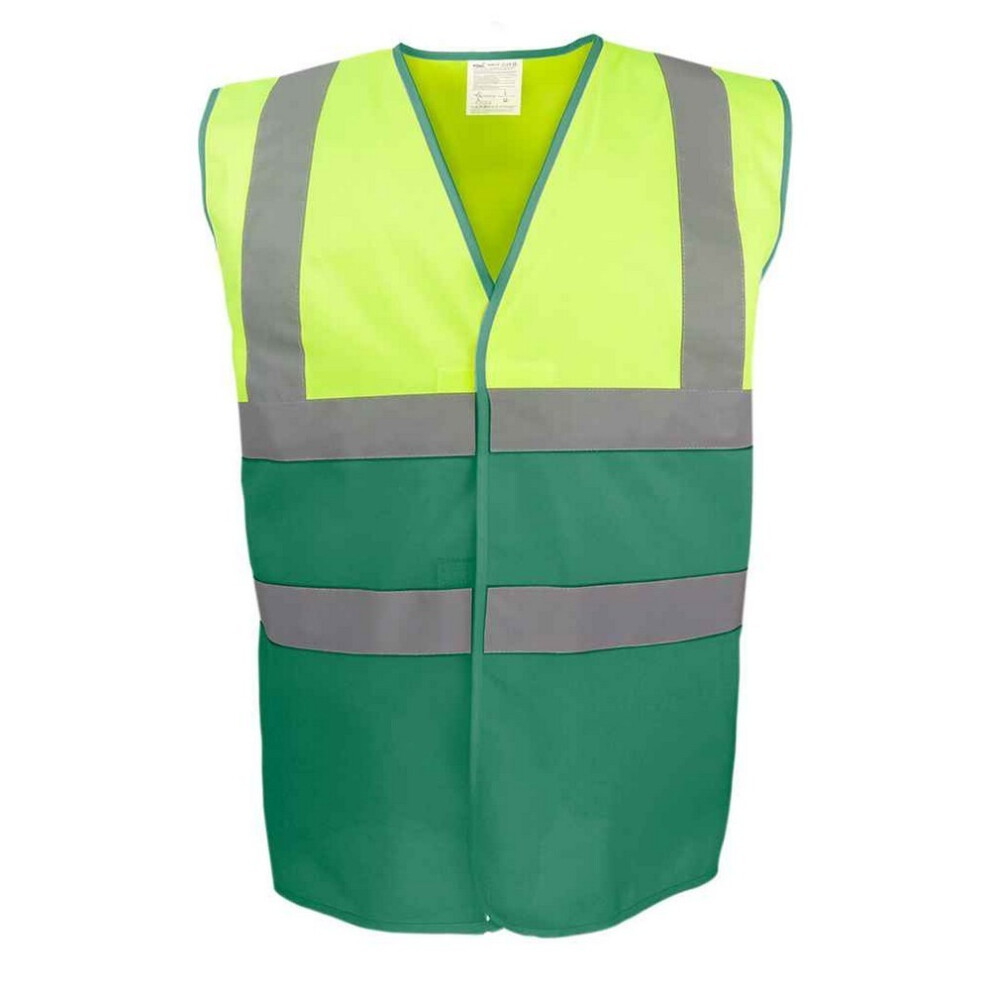 (M, Yellow/Paramedic Green) Yoko Unisex Adult Two Tone Hi-Vis Vest 5063300845462