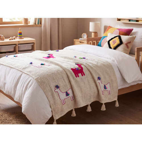 Beliani Blanket NANDYAL Cotton 130 x 180 cm Beige 1