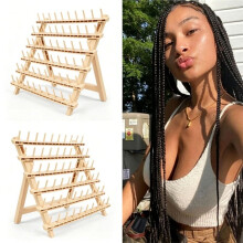 Support à Tresses avec 60 Picots, Support Polyvalent pour Extensions de Cheveux avec 60 Bobines, Support Ergonomique pour Tresses