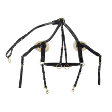 (Pony, Black) John Whitaker Valencia Leather 5-Point Horse Breastplate