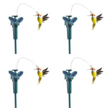 4X Vliegende Vogel op Zonne-, Realistische Vogels op Zonne- of op Batterijen, Tuindecoratie voor Buiten, Tuin