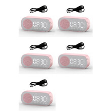 5X Wireless Speaker Clock Radio Dual Alarm Support TF Card Digital Alarm for Home Office
