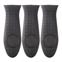 3X Silicone Hot Skillet Handle Cover Holder Black