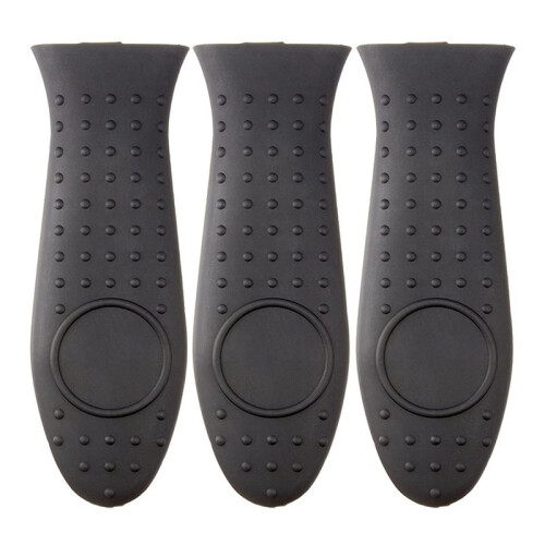 3X Supporto per Manico In Silicone Hot Skillet Nero