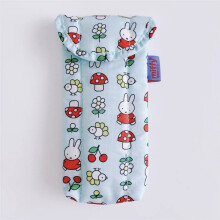 (Light Blue)Borsa occhiali coniglietto Miffy morbida foderata in cotone con flip cover per occhiali da sole