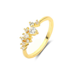 (9) Rings Rhinestone Gold Girls Go Out Decoratives Hand Fashiona Jewelry Simple