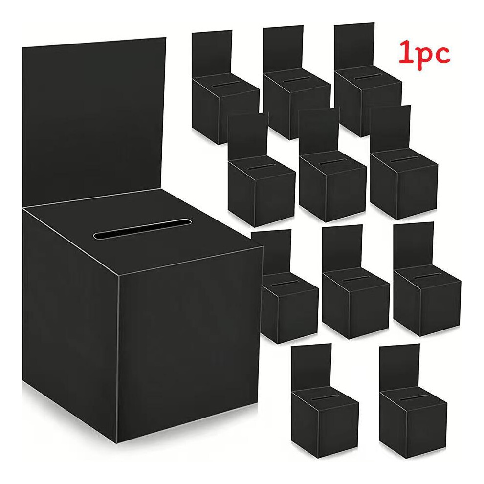 (Black 1Pc) Donation Removable Raffle Boxes For Fundraising Cardboard Box With Slot Ticket 697391517882