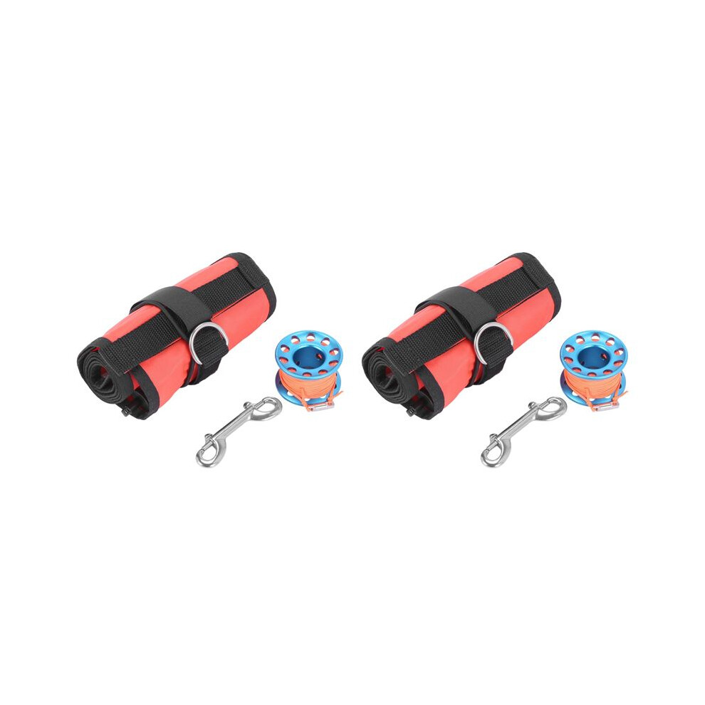 2X Surface Buoy Set Diver Below Signal Flag Tube With 15M Spool Reel Scuba Diving Equipment For Diving Scuba 6033681211223