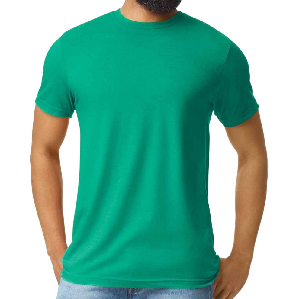 Gildan (L, Kelly Mist) Mens Softstyle Cvc T-Shirt