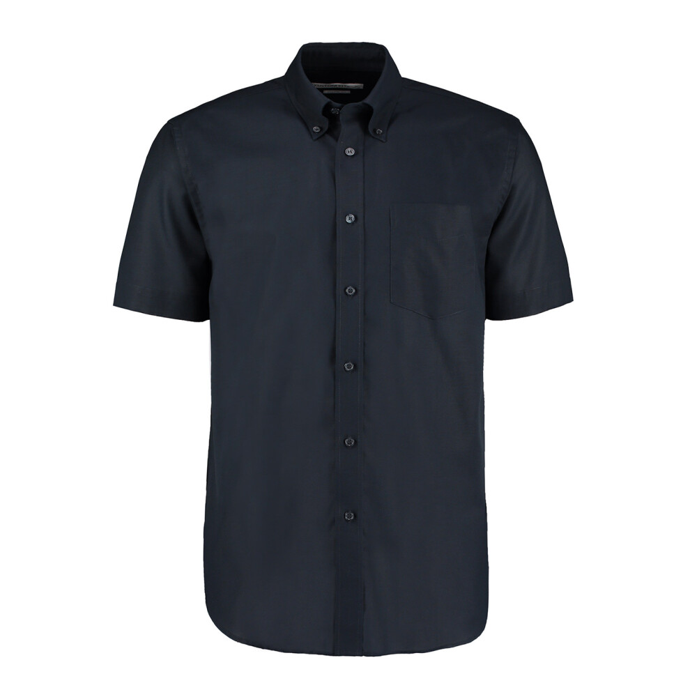 (14.5 In, French Navy) Kustom Kit Mens Workwear Oxford Classic Short-Sleeved Shirt 5063527574565