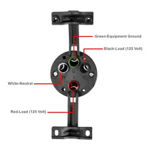 3X Generator Connector 50 Amp NEMA SS2-50R, 4-Pin Straight Blade Connector, 3 Pole 4 Wire Grounding 125V/250V