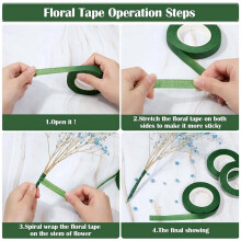 20pcs Flower Tape Self-Adhesive Bouquet Flower Stem Paper Tape Stamen Packaging Flower Shop DIY