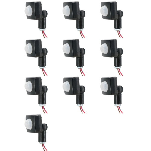 10X 220V  Human Body Infrared Sensor Infrared Body Sensor  LED Flood Light PIR Motion Sensor Adjustable Black