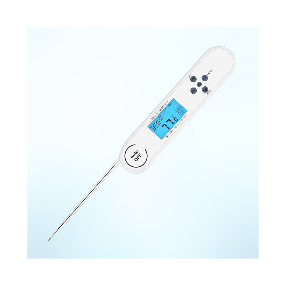 (White) Reading Thermometer Accurate Instant Read Feature Food Cooking Measuring Grilling
